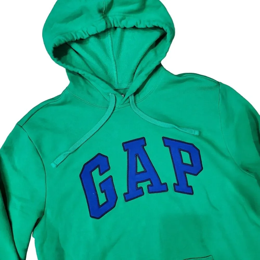 GAP Sweater Youth Teen Medium Green Blue Logo Spell Out Outdoor Hoodie Casual